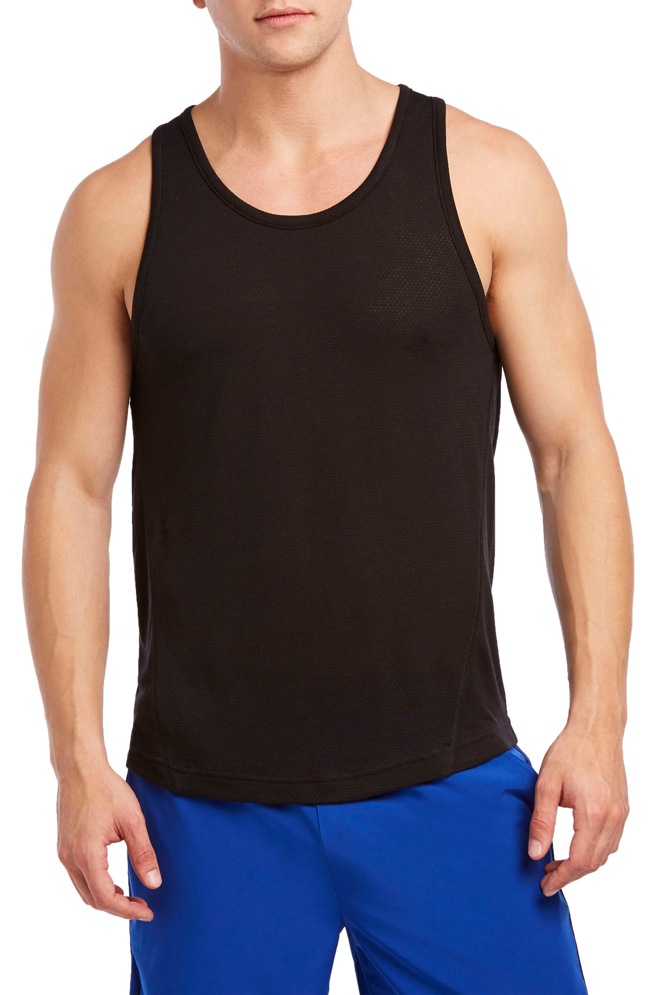 2(X)Ist Mesh Muscle Tank, Black