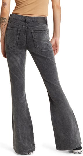 Penny Pull-On Dark Wash Mid-Rise Flare Jeans