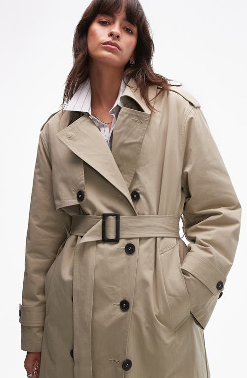 Shop Topshop High Pile Fleece Lined Trench Coat In Stone