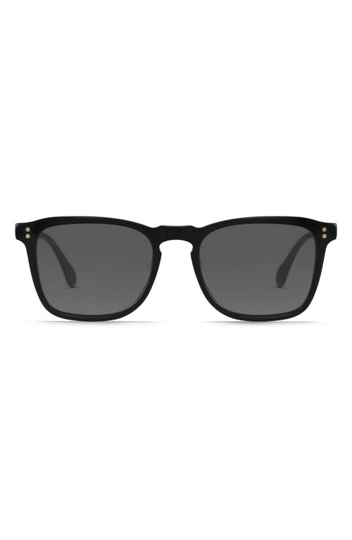 Shop Raen Wiley Polarized Square Sunglasses In Recycled Black/smoke Polar