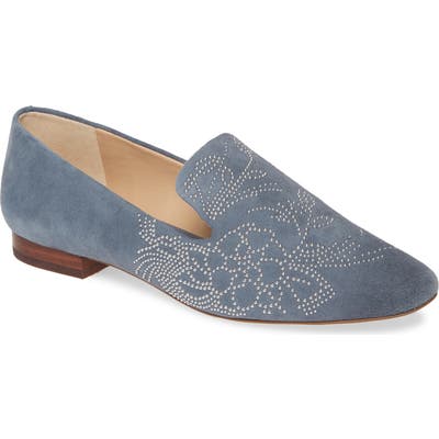 Karl Lagerfeld Paris Nova Floral Studded Loafer, Blue