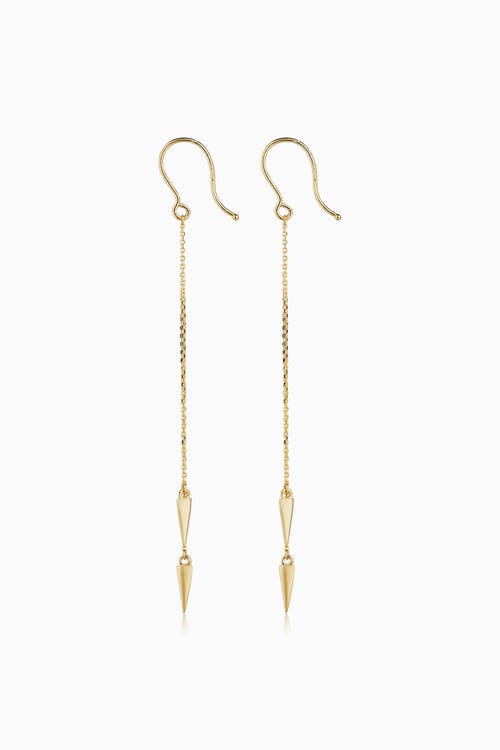Oradina 14k Yellow Gold Sharp Dresser Drop Earrings In Yellow Gold