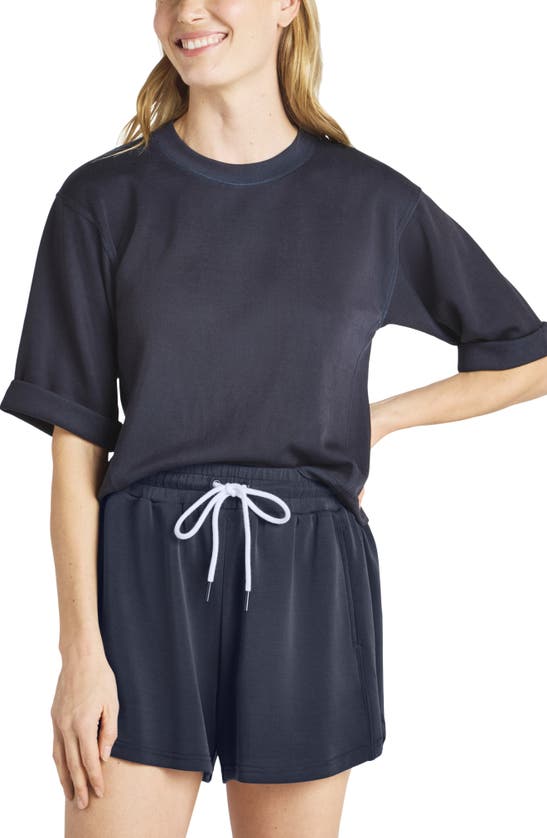 Shop Splendid Massie Scuba Sweatshirt In Navy