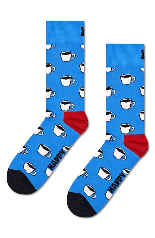 Shop Happy Socks My Cup Of Tea Crew Socks In Blue