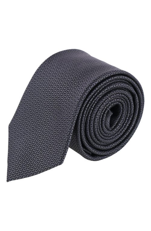 The Monte Bello Interlocked X-Long Silk Tie in Black