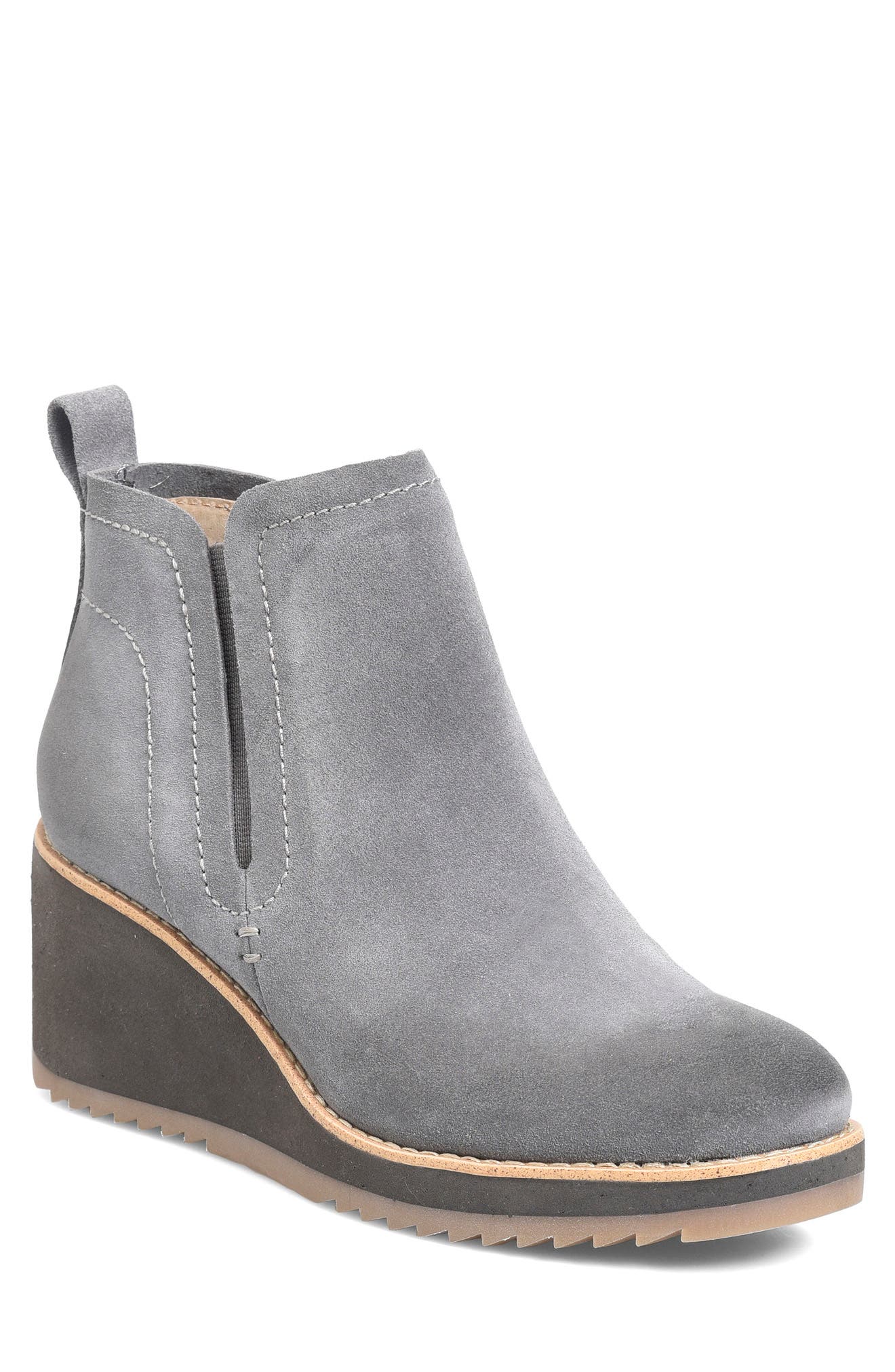 grey wedge boots for ladies