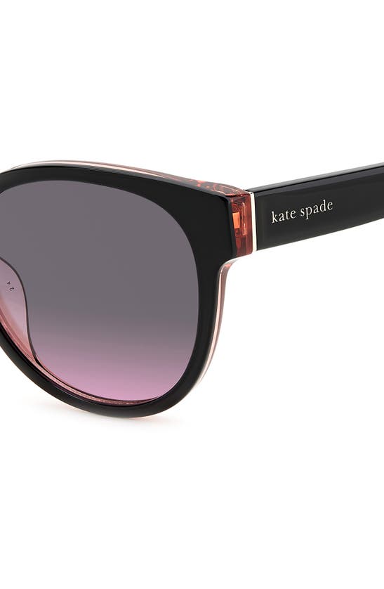 Kate Spade Nathalie 55mm Gradient Round Sunglasses In Black
