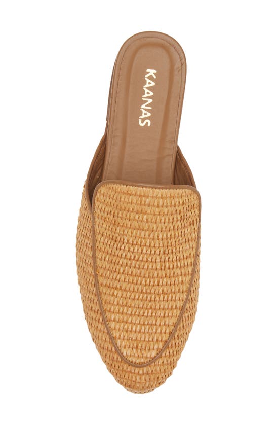 Kaanas Jaspe Basketweave Mule In Caramel