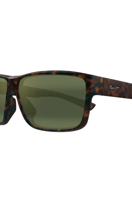 Maui Jim Uila 62mm Oversize Polarizedplus2® Wrap Sunglasses In Matte Dark Havana