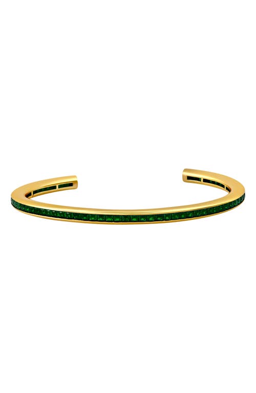 Crislu Cubic Zirconia Cuff Bracelet in Emerald at Nordstrom