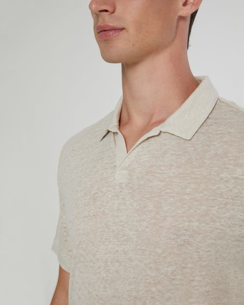 Onia Shaun Linen Polo In Deep Navy