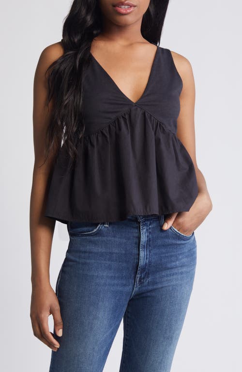 Nation LTD Attenia Babydoll Tank in Jet Black at Nordstrom, Size Medium