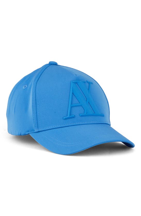 Armani Exchange Rubber Logo Baseball Cap In Palace Blue