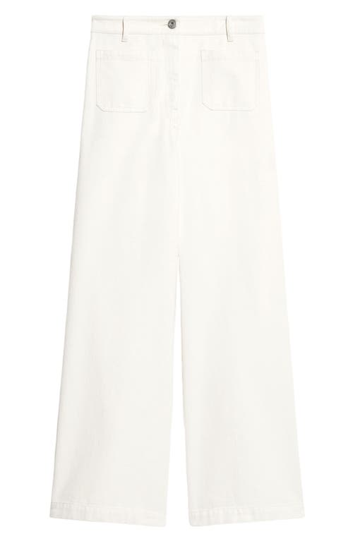 Shop Weekend Max Mara Filtro Patch Pocket Wide Leg Jeans In Ecru