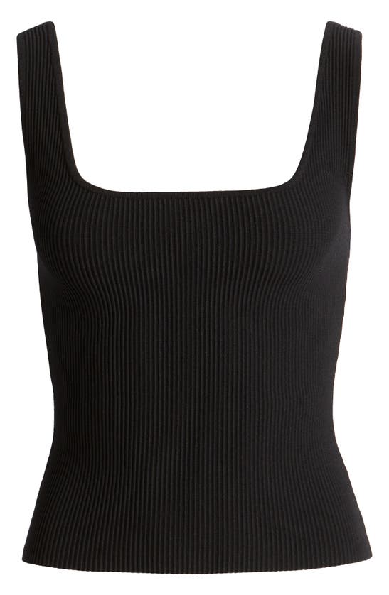 Shop Open Edit Luxe Sculpt Rib Tank In Black