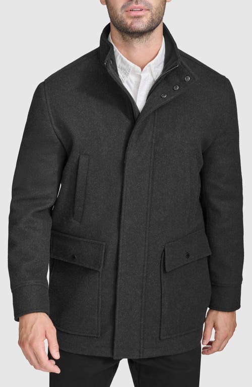 Shop Cole Haan Felted Coat In Black