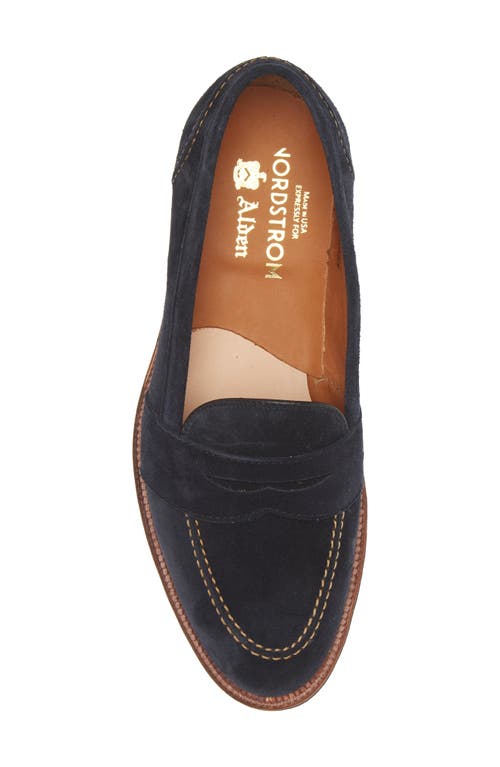 Shop Alden Shoe Company Alden Penny Loafer In Navy Suede