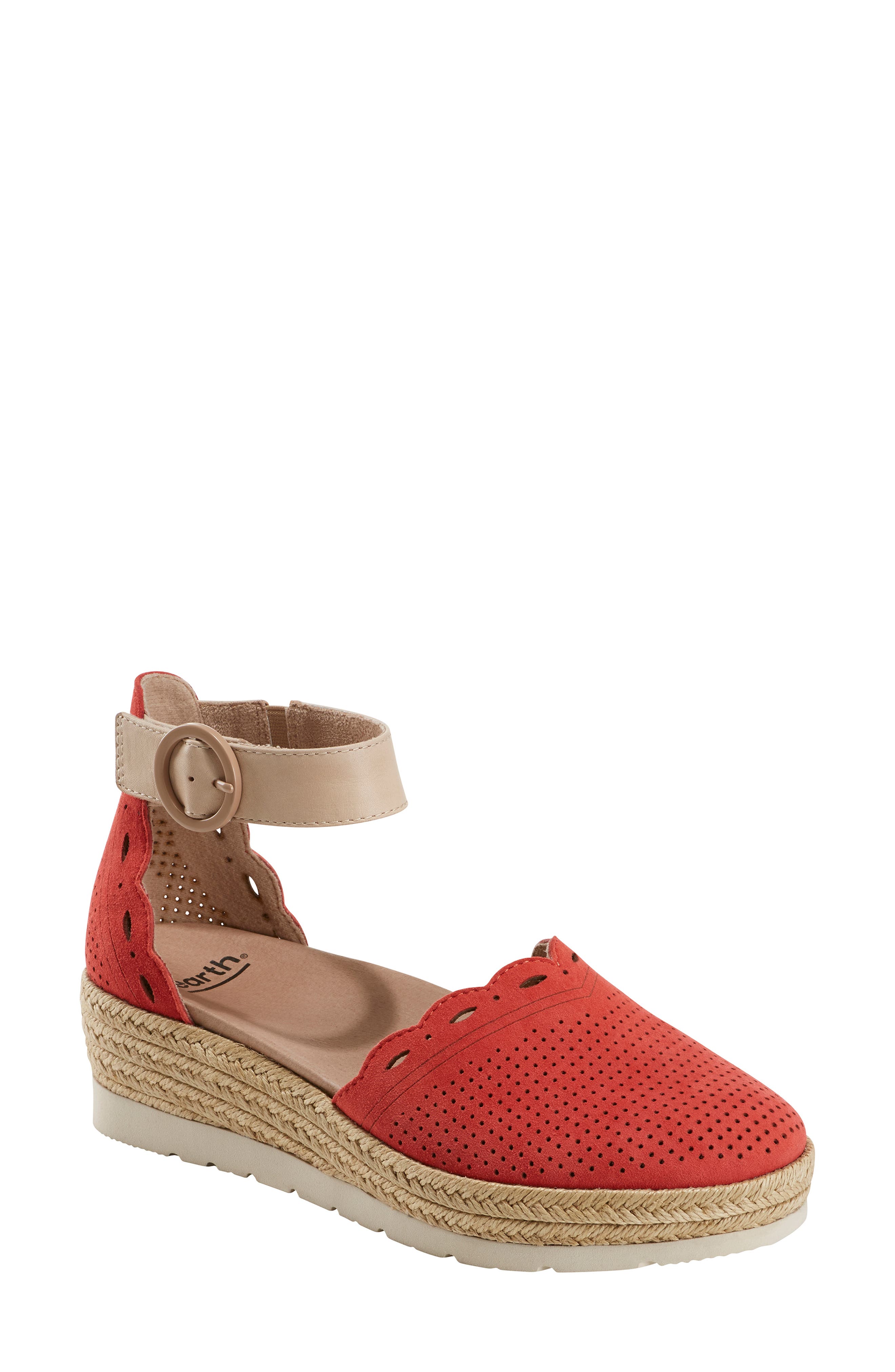 Earth Yarrow Espadrille Wedge- Coral