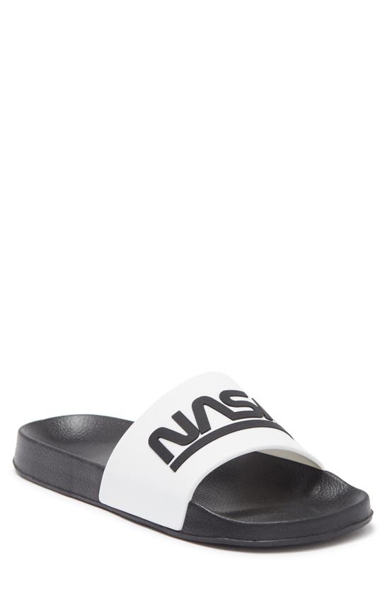 Nasa Cosmo '' Slide Sandal In White/ Black | ModeSens