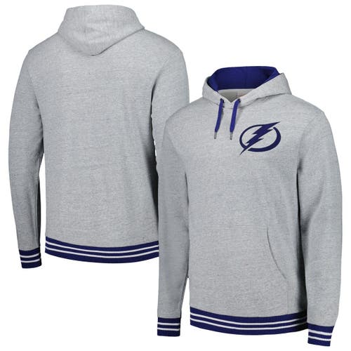 Men's Mitchell & Ness Heather Gray Tampa Bay Lightning Classic French Terry Pullover Hoodie