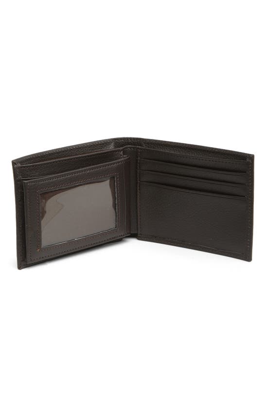 Shop Original Penguin Pebble Leather Wallet In Brown