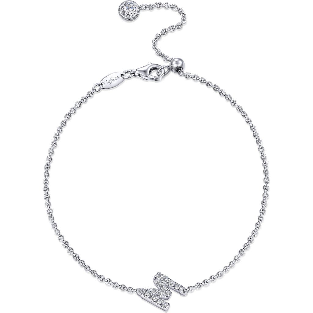 Lafonn Simulated Diamond Pavé Initial Bracelet In Silver/white M
