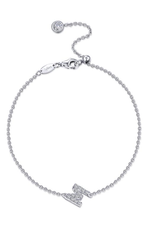 Lafonn Simulated Diamond Pavé Initial Bracelet In Silver/white M
