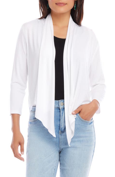 Petite white cardigan top sweater