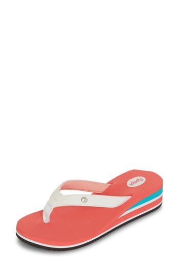 Floopi Flip Flop Wedge Sandal In Red