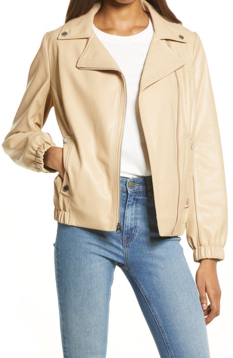 Women S Beige Leather Faux Leather Jackets Nordstrom
