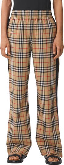 Burberry Louane Check Side Stripe Stretch Cotton Pants