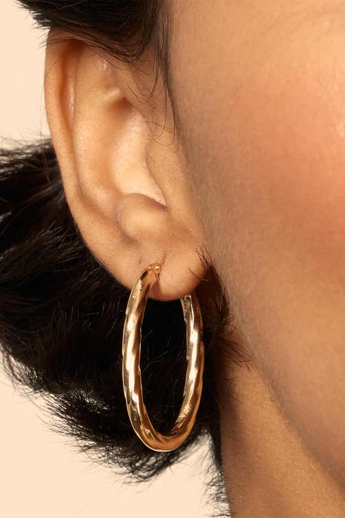 Shop Oradina 14k Yellow Gold Goddess Oval Hoops