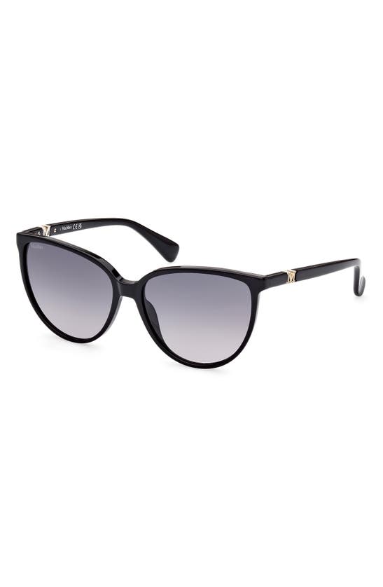 Shop Max Mara 58mm Gradient Butterfly Sunglasses In Black/ Smoke