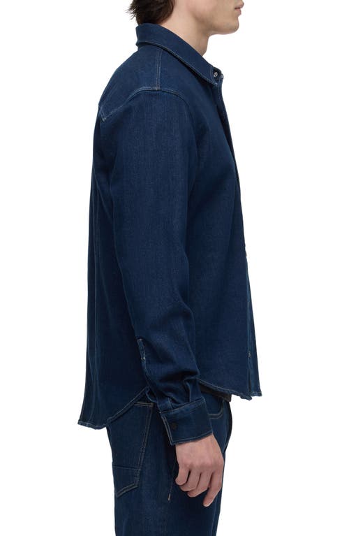 Hudson Cotton Blend Denim Button Down Shirt In Eclipse