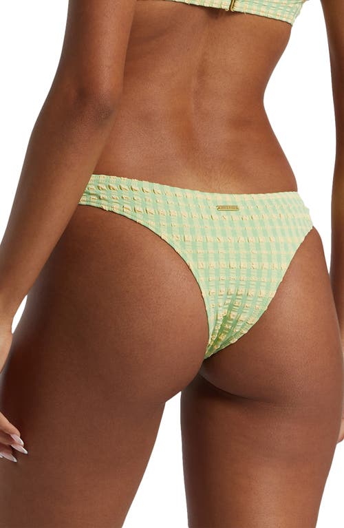 Shop Billabong Wave Check Cocoa Bikini Bottoms In Bright Meadow