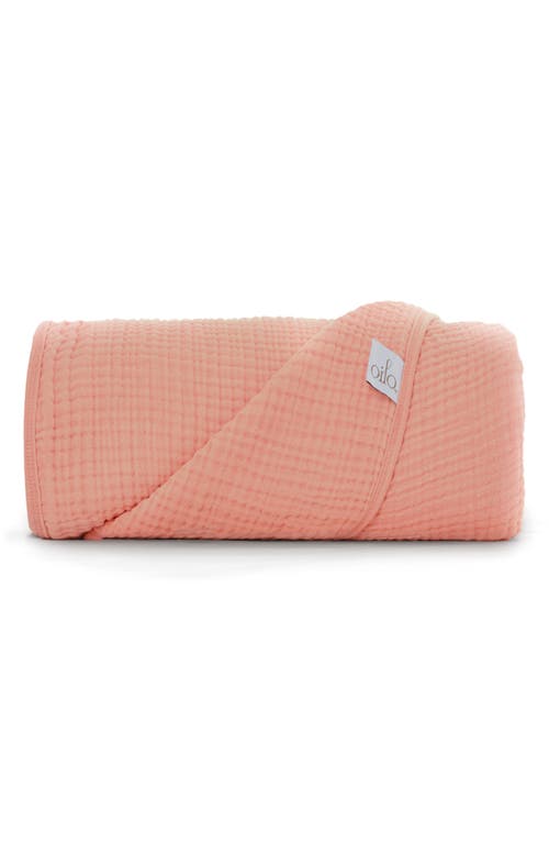Oilo Organic Cotton Muslin Throw Blanket in Rose at Nordstrom