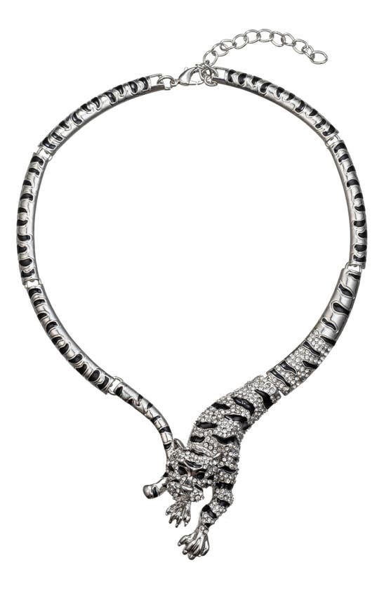 Eye Candy Los Angeles Tiger Stripe Collar Necklace In Metallic