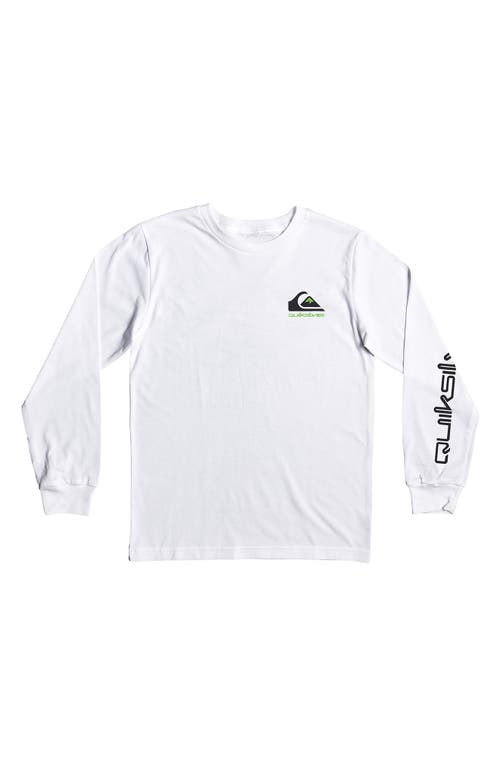 Quiksilver Kids' Omni Logo Long Sleeve Graphic T-Shirt) in White