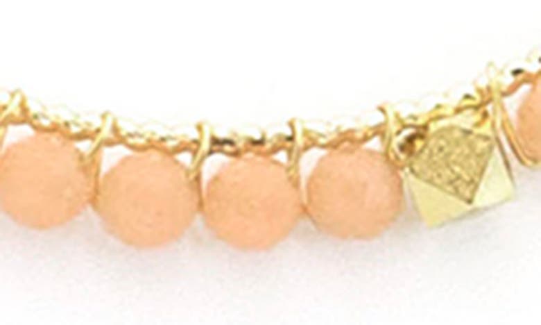 Shop Panacea Crystal Wrap Hoop Earrings In Peach