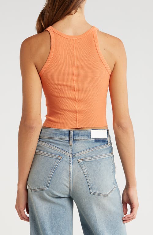 Shop Re/done Rib Crop Tank In Cantaloupe