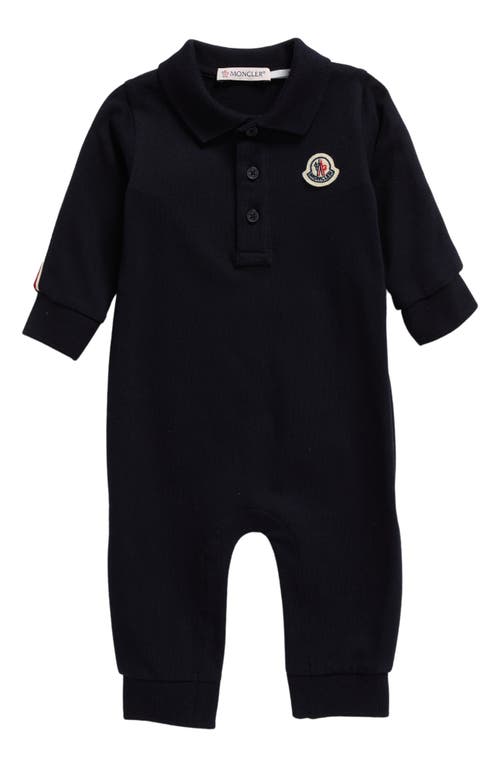 MONCLER MONCLER STRETCH COTTON PIQUÉ KNIT POLO ROMPER 