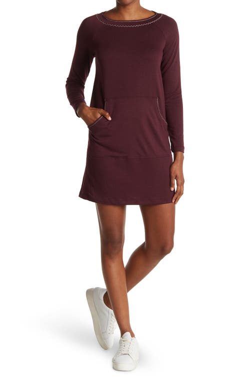 MAX STUDIO French Terry Knit Dress in Wine