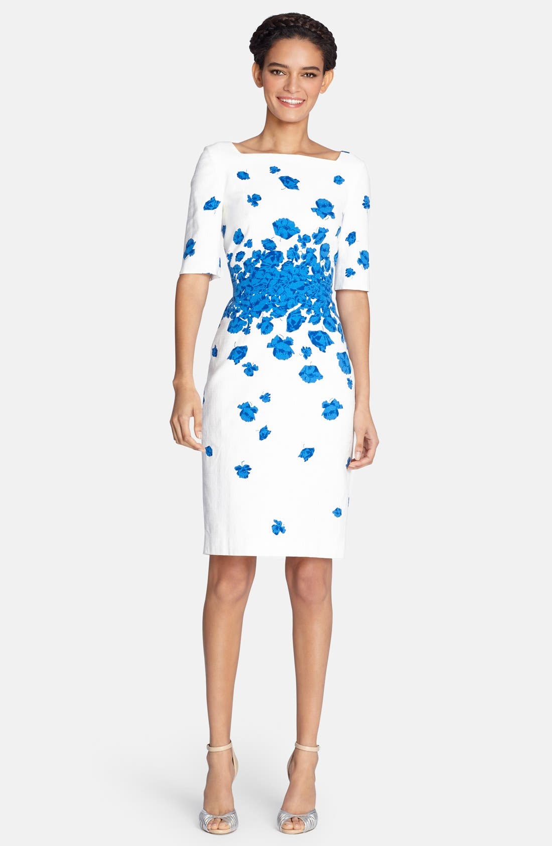 Tahari Floral Print Cotton Sheath Dress | Nordstrom