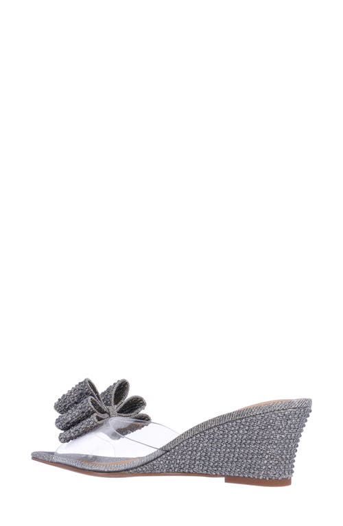 Shop J. Reneé Eris Wedge Slide Sandal In Clear/pewter