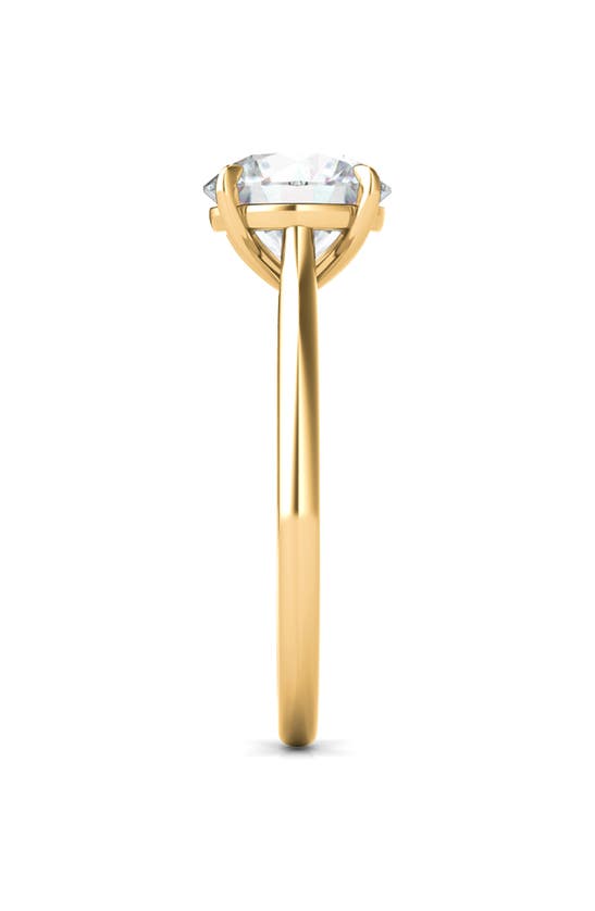 Hautecarat 18k White Gold Round Cut Lab Created Diamond Engagement Ring In 18k Yellow Gold