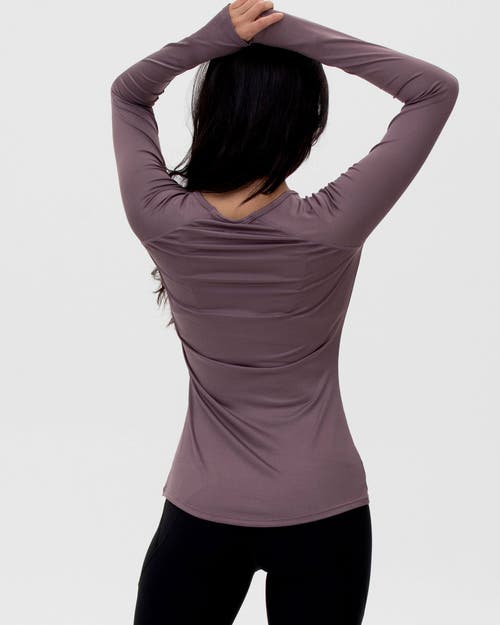 Shop Rebody Active Citizen Compression Long Sleeve Top In Stone Purple