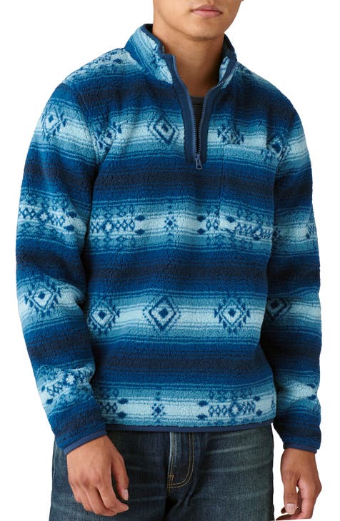 Lucky Brand Sweater Men XL Hoodie Blue Sweatshirt Zip Up Basic