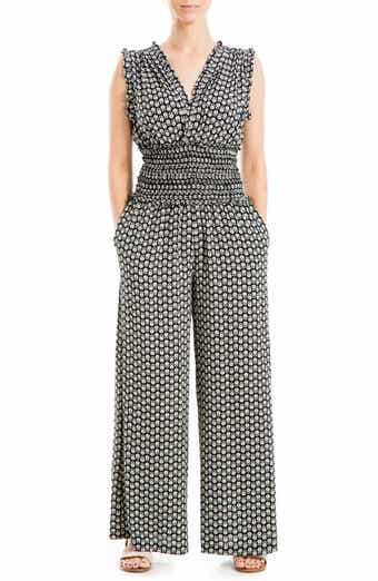 MAX STUDIO Wide Leg Crepe Jumpsuit