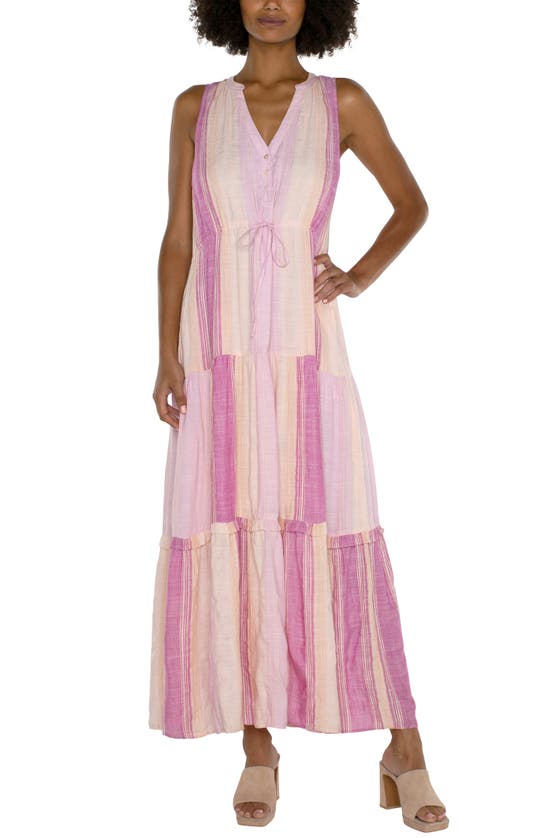 Shop Liverpool Los Angeles Sleeveless Tiered Maxi Dress In Lavender