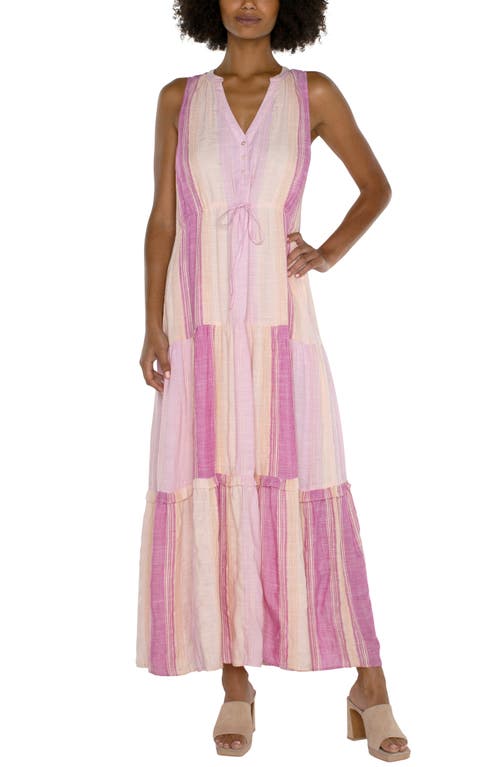 Liverpool Los Angeles Sleeveless Tiered Maxi Dress in Lavender at Nordstrom, Size Large